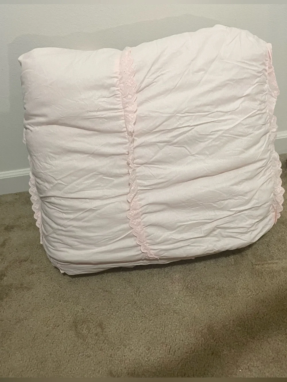 Peri Home Full/Queen Pink Ruffled Comforter